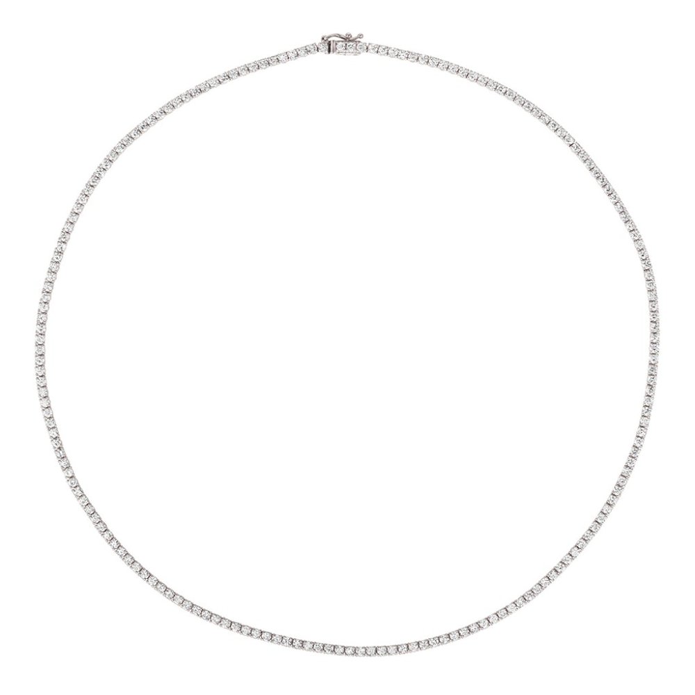 3.00 Carat Diamond Tennis Necklace 14K White Gold